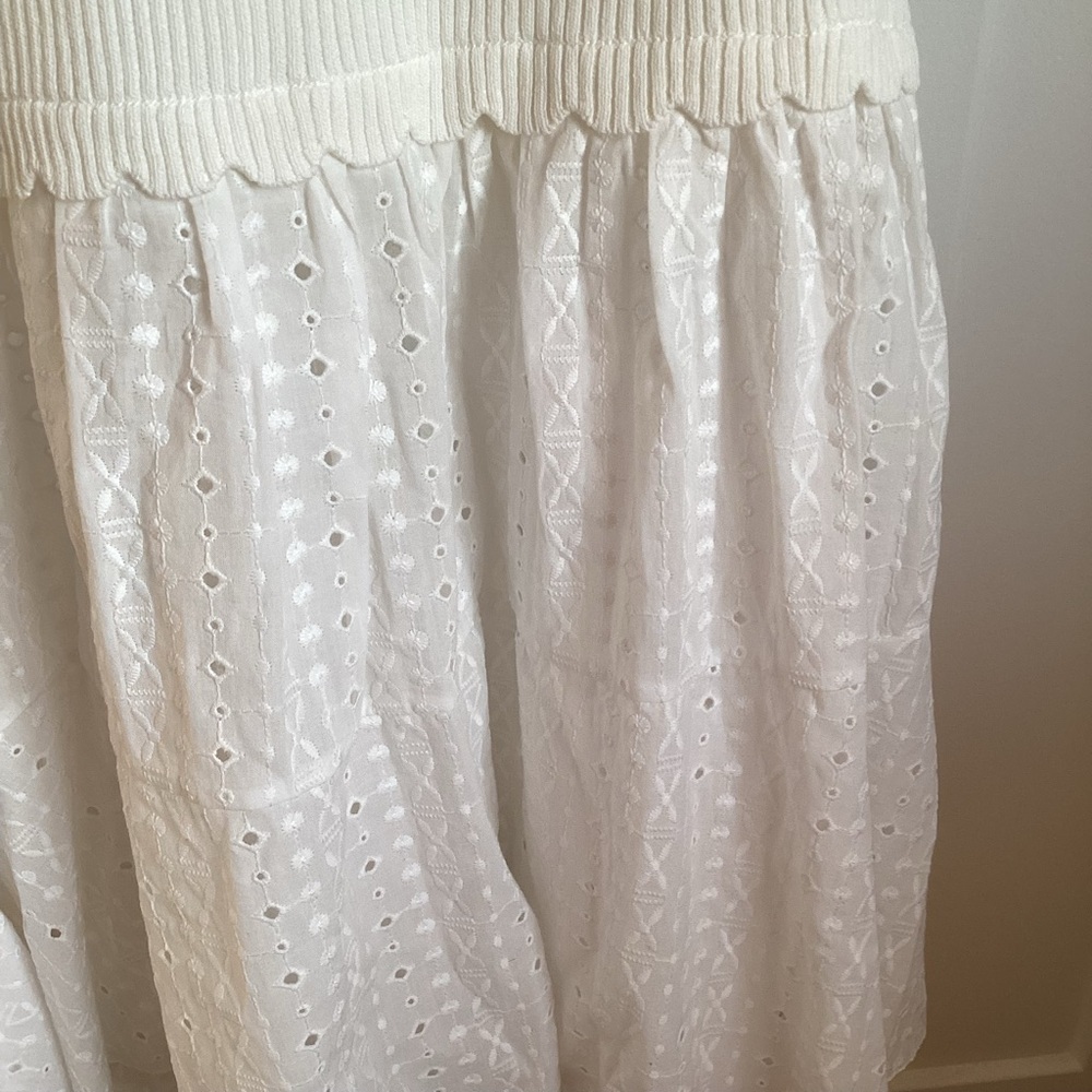 Anthropologie White Cutout Eyelet Midi Dress bride bridal wedding party sexy hot - Picture 9 of 15